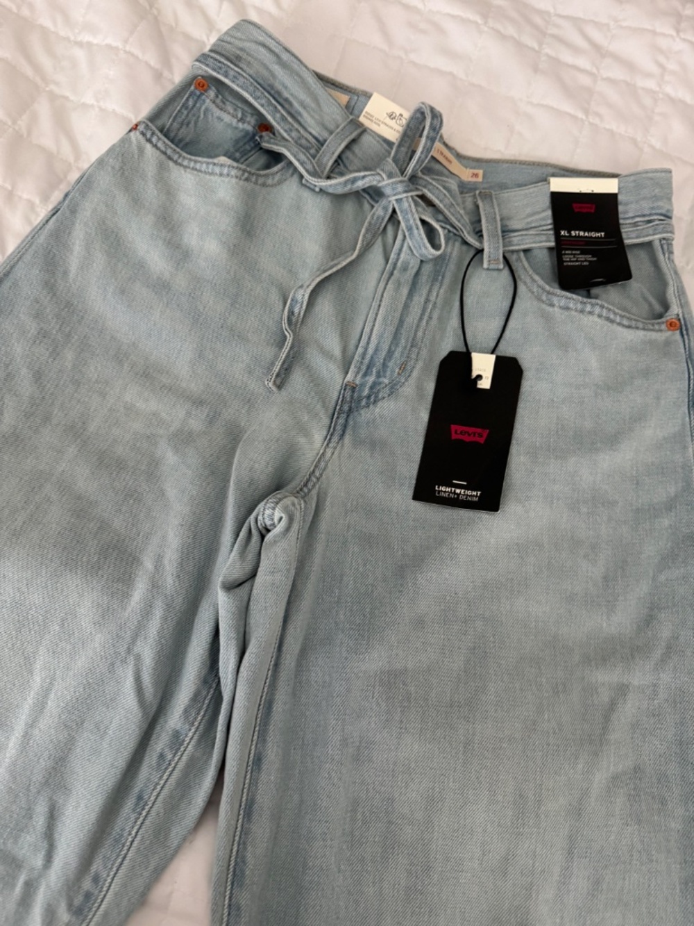 Levi’s NWT Lightweight Linen and denim XL straight jeans size 26 - Picture 2 of 6